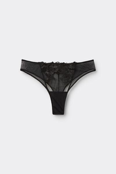 Black Rose Wonder Brazilian Briefs, Black, large image number 3