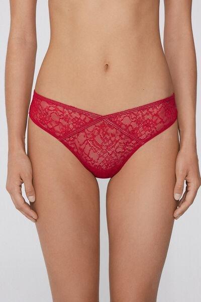 Red Gold Details Brazilian Lace Briefs, 5701_873V, large image number 1