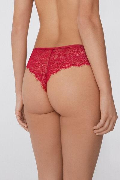 Red Gold Details Brazilian Lace Briefs, 5701_873V, large image number 2
