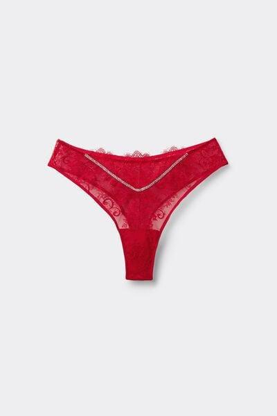 Red Precious Spark Brazilian Lace Briefs, 5701_873V, large image number 2