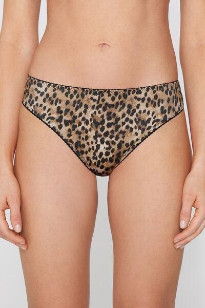 Brown Sauvage Soul Animal Print Brazilian Briefs, 5701_231Z, large image number 1