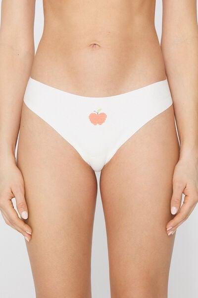 White Printed Laser Cut Cotton Brazilian Briefs, 5701_233Z, medium