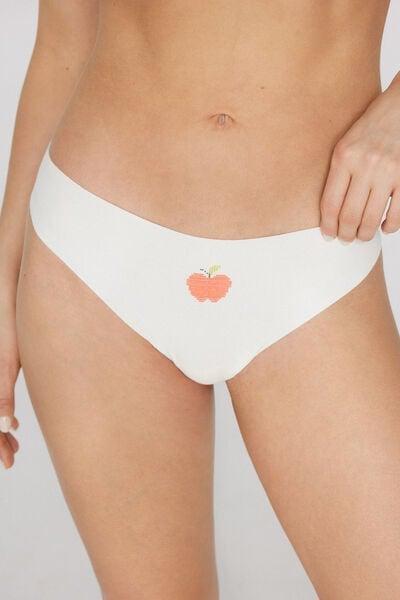 White Printed Laser Cut Cotton Brazilian Briefs, 5701_233Z, medium