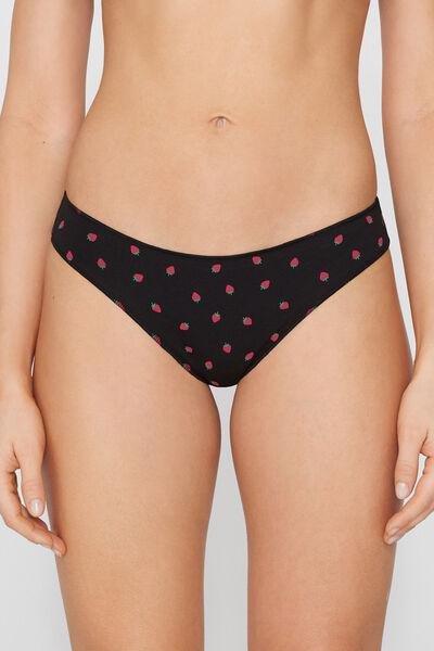 Black Printed Cotton Brazilian Briefs, 5701_235Z, large image number 1