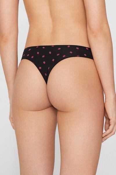 Black Printed Cotton Brazilian Briefs, 5701_235Z, large image number 2
