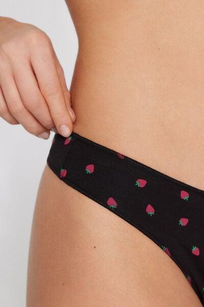 Black Printed Cotton Brazilian Briefs, 5701_235Z, large image number 3