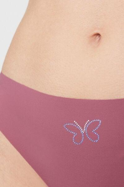 Pink Laser Cut Microfibre Brazilian Briefs, 5701_238Z, large image number 3