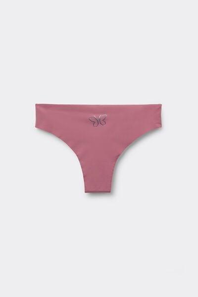 Pink Laser Cut Microfibre Brazilian Briefs, 5701_238Z, large image number 4
