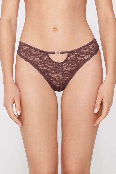 Brown Perfect Harmony Cut-Out Detail Brazilian Briefs, 5701_586Z, large image number 1
