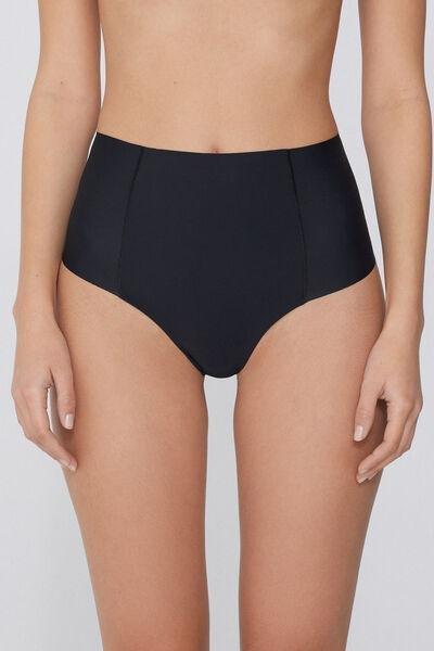 Black Laser Cut High-Waist Brazilian Briefs, , medium