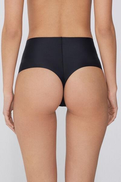 Black Laser Cut High-Waist Brazilian Briefs, , large image number 2