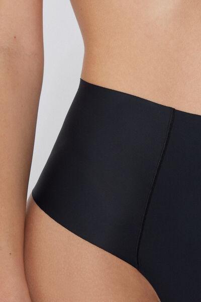 Black Laser Cut High-Waist Brazilian Briefs, , large image number 3