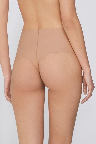 Beige High-Waist Brazilian Shaping Briefs, , large image number 2