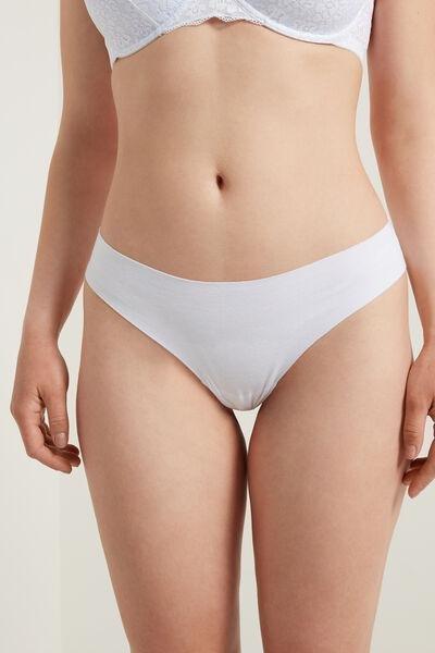 Tezenis - White Recycled Lace And Laser Cut Cotton Brazilian Briefs