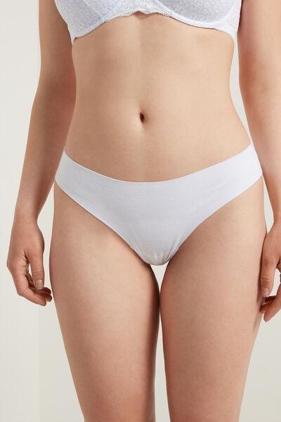 White Lace-Detailed Brazilian Briefs, , large image number 0