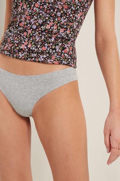 Tezenis - Grey Recycled Lace And Laser Cut Cotton Brazilian Briefs