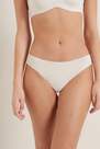 Tezenis - Cream Recycled Lace And Laser Cut Cotton Brazilian Briefs