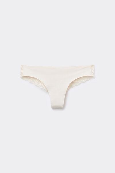 Cream Lace-Detailed Brazilian Briefs, Ivory Cream, large image number 3