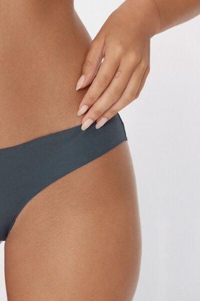 Grey Recycled Lace Laser Cut Cotton Brazilian Briefs, 5701_731Y, large image number 2