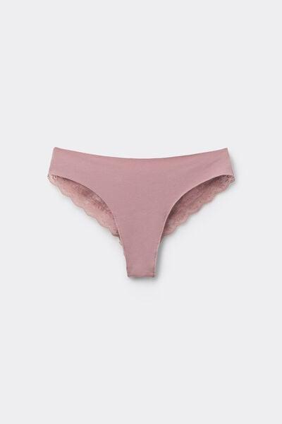 Pink Laser Cut Cotton Brazilian Briefs, 5701_946Y, large image number 3