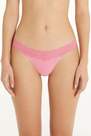 Tezenis - Pink Cotton And Recycled Lace Brazilian Briefs
