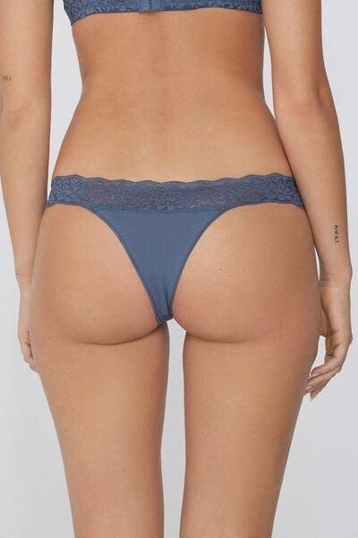 Blue Recycled Lace Brazilian Briefs, 5701_730Y, large image number 2