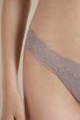 Tezenis - Grey Cotton And Recycled Lace Brazilian Briefs