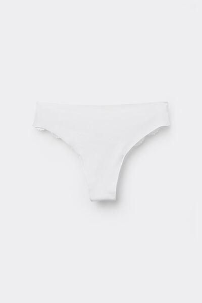 White Laser Cut Organic Cotton Brazilian Briefs, White, large image number 4