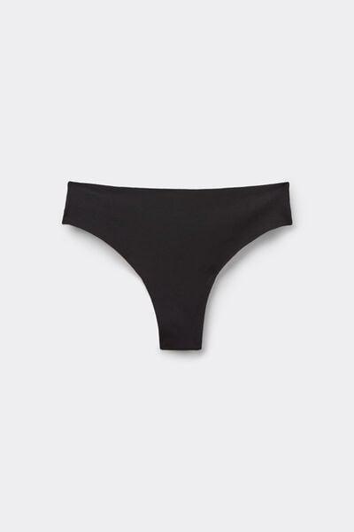 Black Laser Cut Organic Cotton Brazilian Briefs, Black, large image number 4
