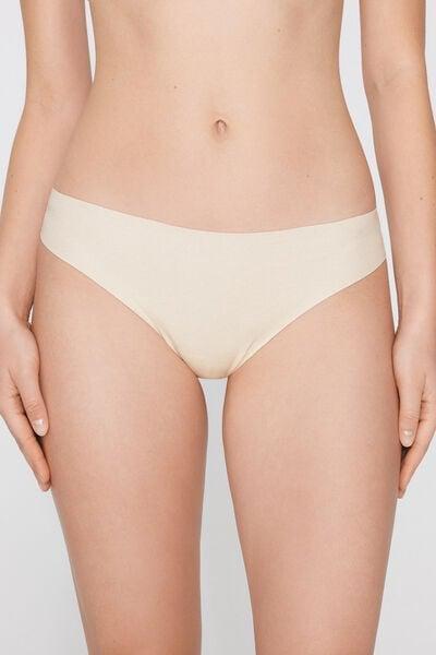 Cream Laser Cut Organic Cotton Brazilian Briefs, Ivory Cream, medium