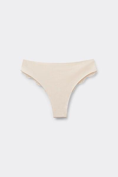 Cream Laser Cut Organic Cotton Brazilian Briefs, Ivory Cream, large image number 4
