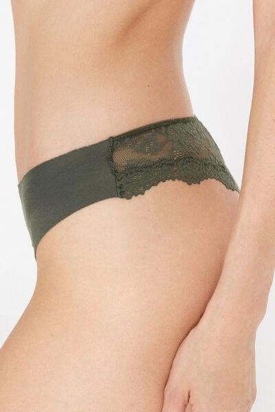 Green Laser Cut Organic Cotton Brazilian Briefs, 5701_578Z, large image number 3