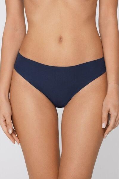 Navy Laser Cut Organic Cotton Brazilian Briefs, Absolute Blue, large image number 1