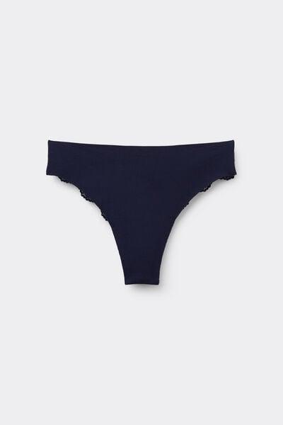 Navy Laser Cut Organic Cotton Brazilian Briefs, Absolute Blue, large image number 4