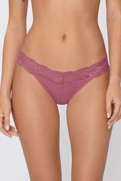 Pink Openwork Cotton Brazilian Briefs, 5701_179Z, large image number 1