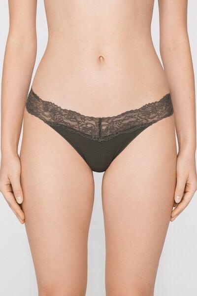Green Openwork Cotton Brazilian Briefs, 5701_226Z, large image number 1