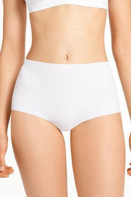 Tezenis White High-Waisted Laser Cut Microfibre French Knickers