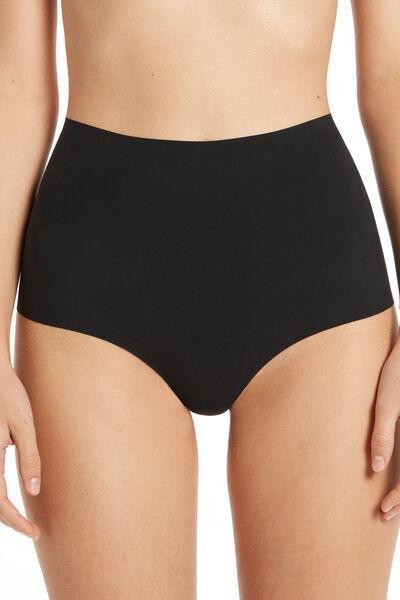 Tezenis Black High-Waisted Laser Cut Microfibre French Knickers