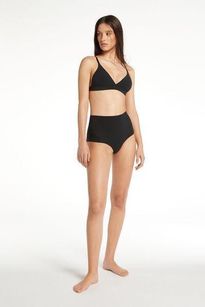 Tezenis - Black High-Waisted Laser Cut Microfibre French Knickers