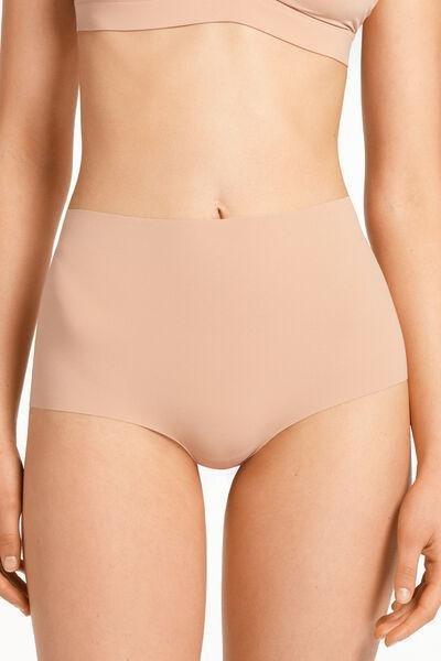 Tezenis Nude High-Waisted Laser Cut Microfibre French Knickers