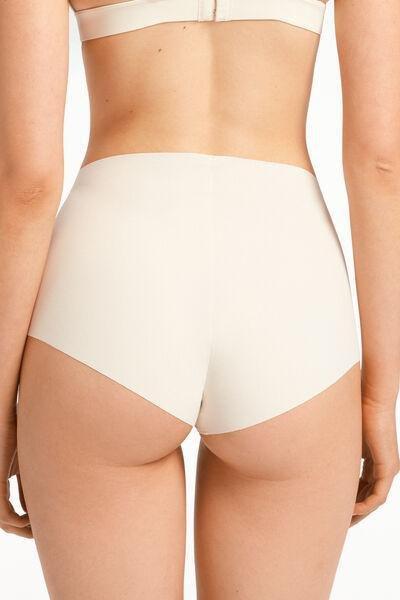 Tezenis White High-Waisted Laser Cut Microfibre French Knickers