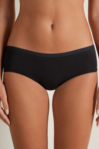 Tezenis - Black Cotton French Knickers