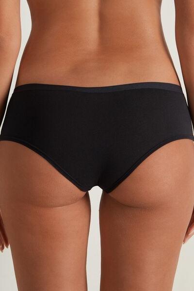 Tezenis - Black Cotton French Knickers