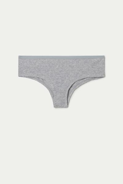 Grey Cotton French Knickers, , large image number 4