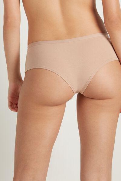 Beige High-Rise Boy Shorts, , large image number 1