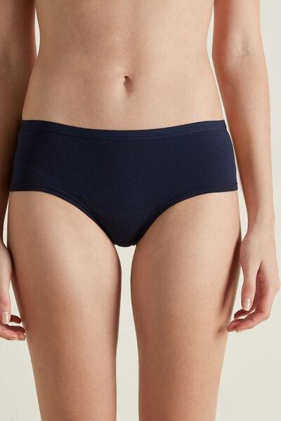 Blue High-Rise Boy Shorts, , large image number 0