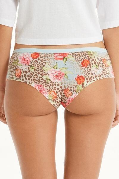 Blue Floral Cotton French Knickers, , large image number 3