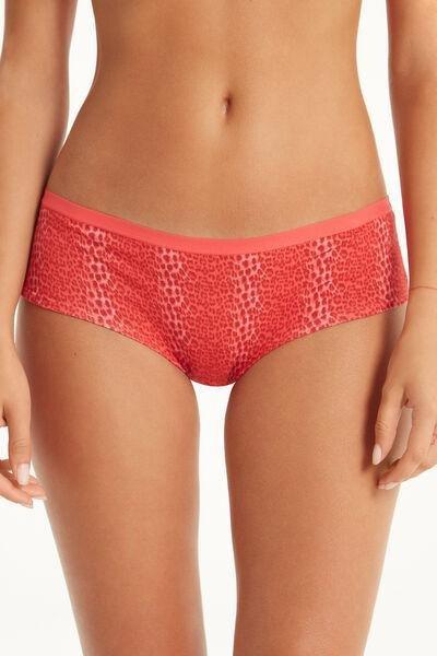 Red Printed Cotton French Knickers, , large image number 0