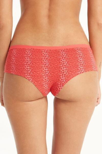 Red Printed Cotton French Knickers, , large image number 2