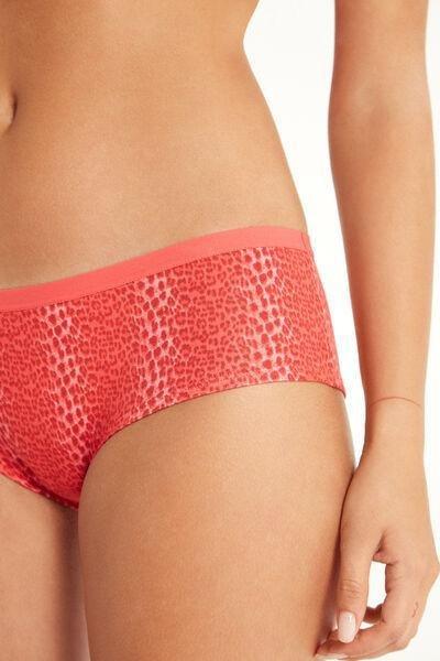 Red Printed Cotton French Knickers, , large image number 3